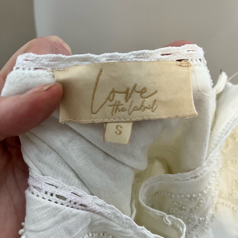 ANTHROPOLOGIE / LOVE THE LABEL The Aurora Beaded Maxi Dress Cream Sz Small - Picture 7 of 10